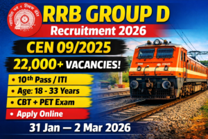 Read more about the article RRB Group D Recruitment 2026 Apply Online – CEN 09/2025 Level-1 22000+ Posts