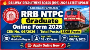 Read more about the article Railway RRB NTPC Graduate Level (CEN 06/2026) Online Form 2026