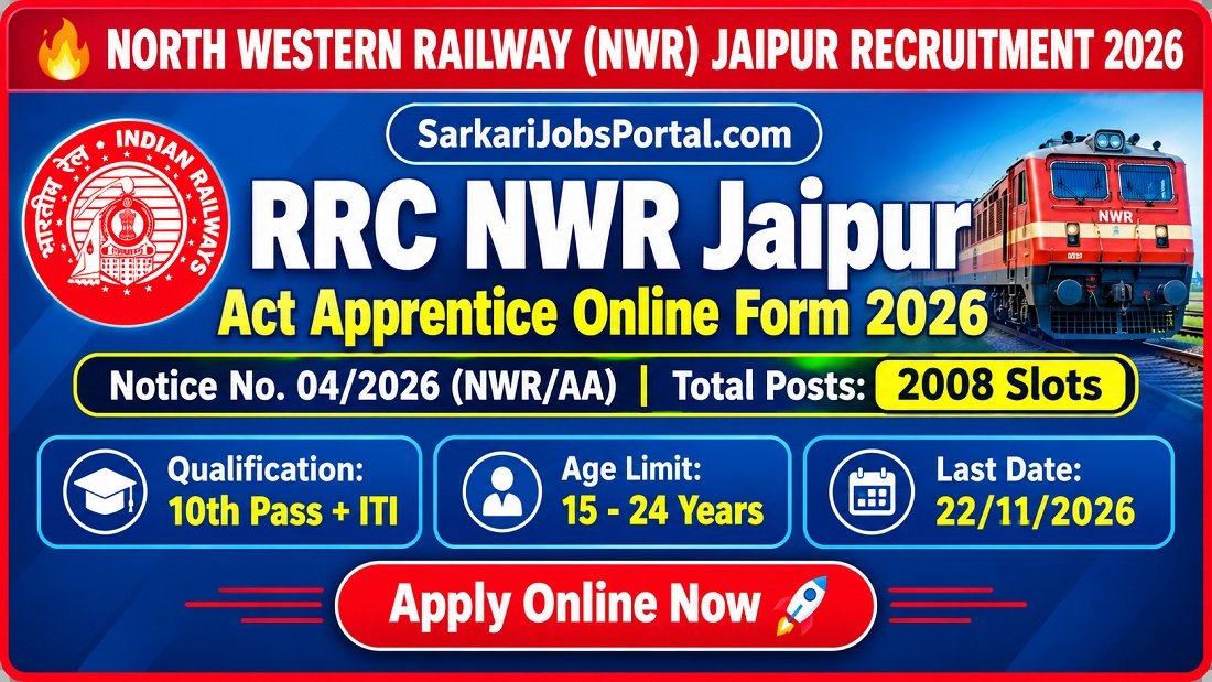 You are currently viewing RRC Jaipur Apprentice Recruitment 2026 Form Online